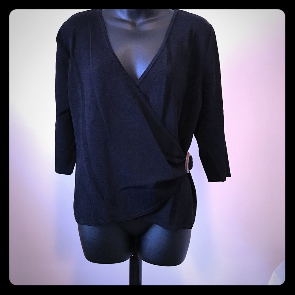 Gently Used Faux Wrap Joseph A Sweater!